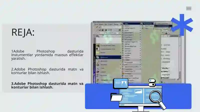 Adobe Photoshop dasturida matn va konturlar bilan ishlash 3