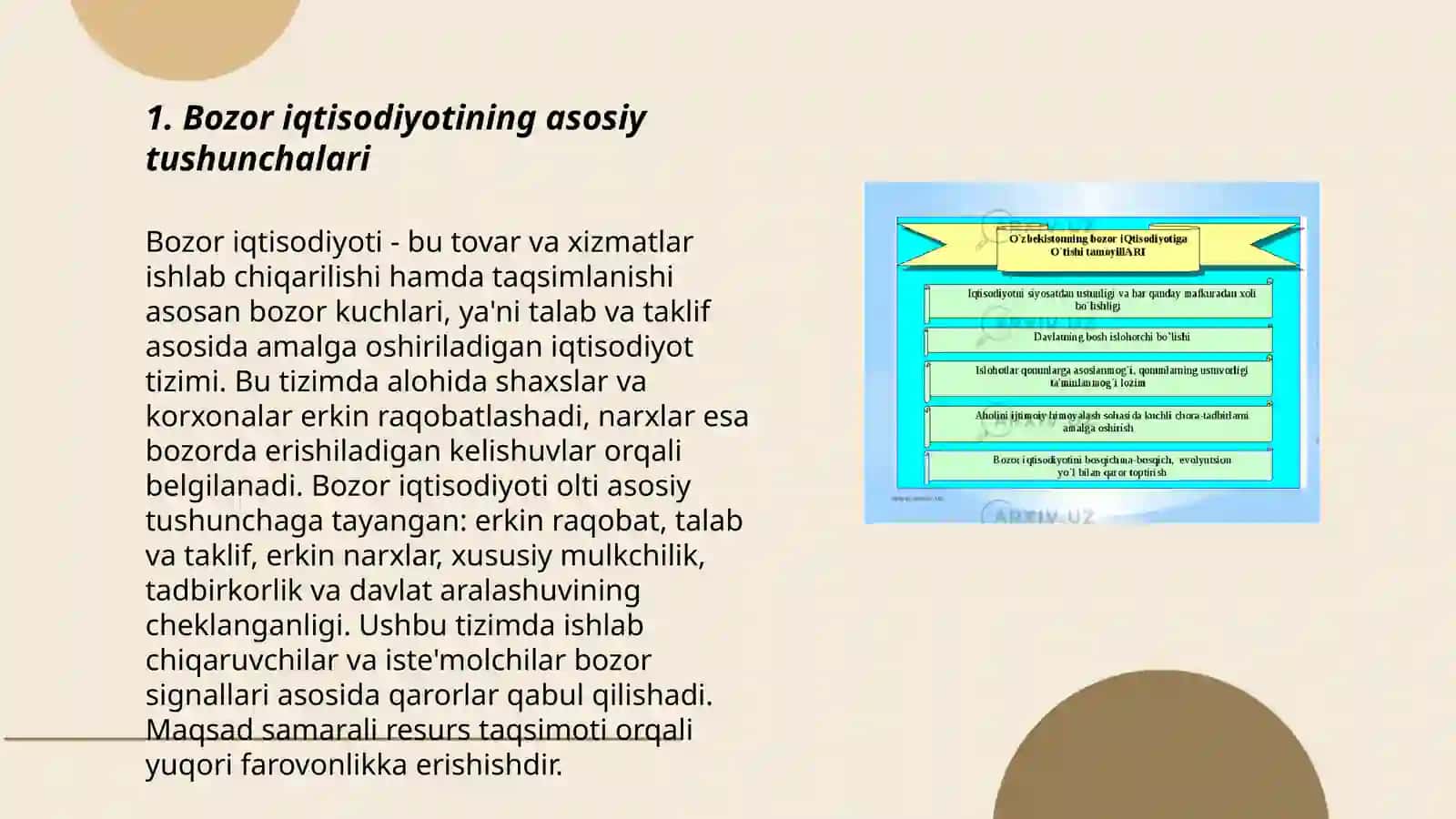 Bozor iqtisodiyoti mazmuni va asosiy belgilari 3