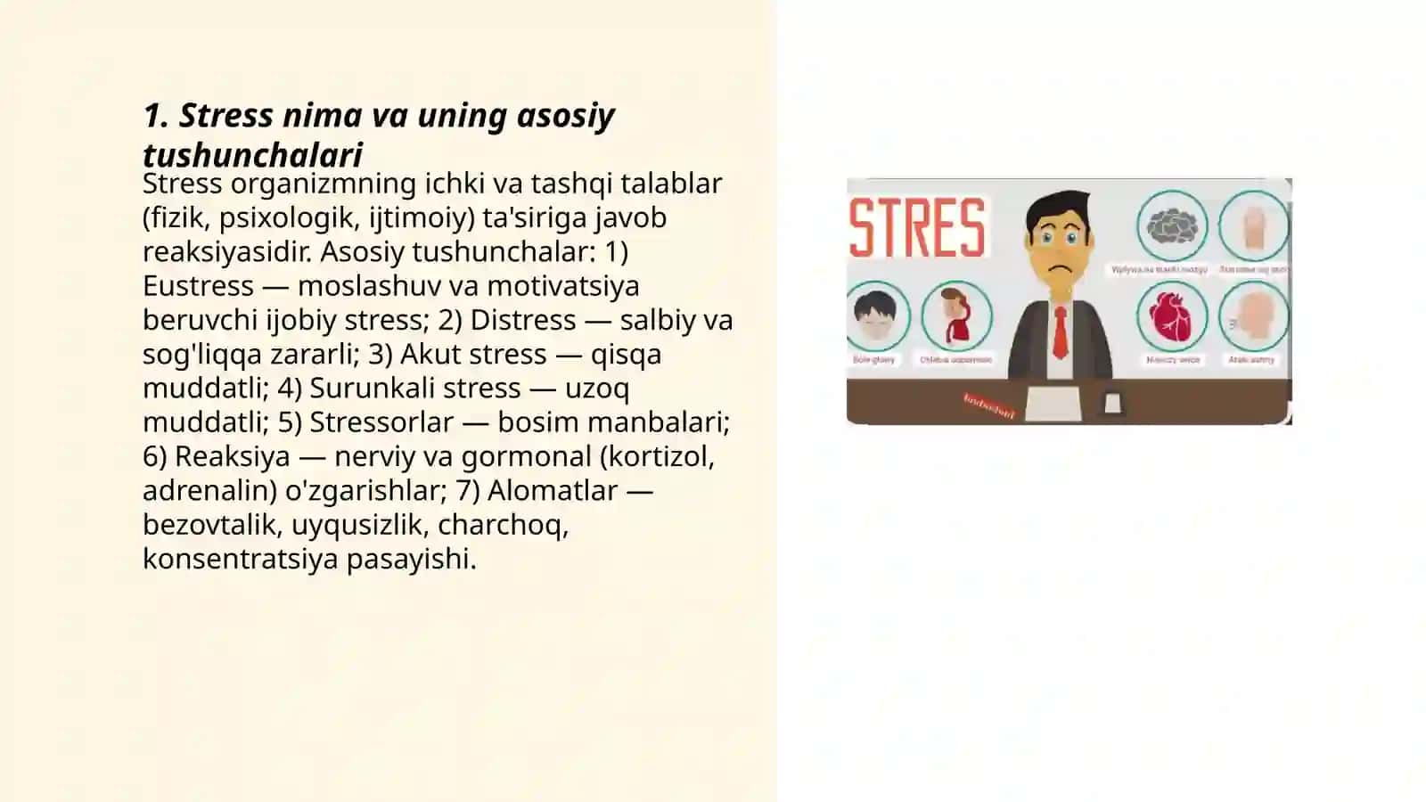 Stress va uni boshqarish usullari 3