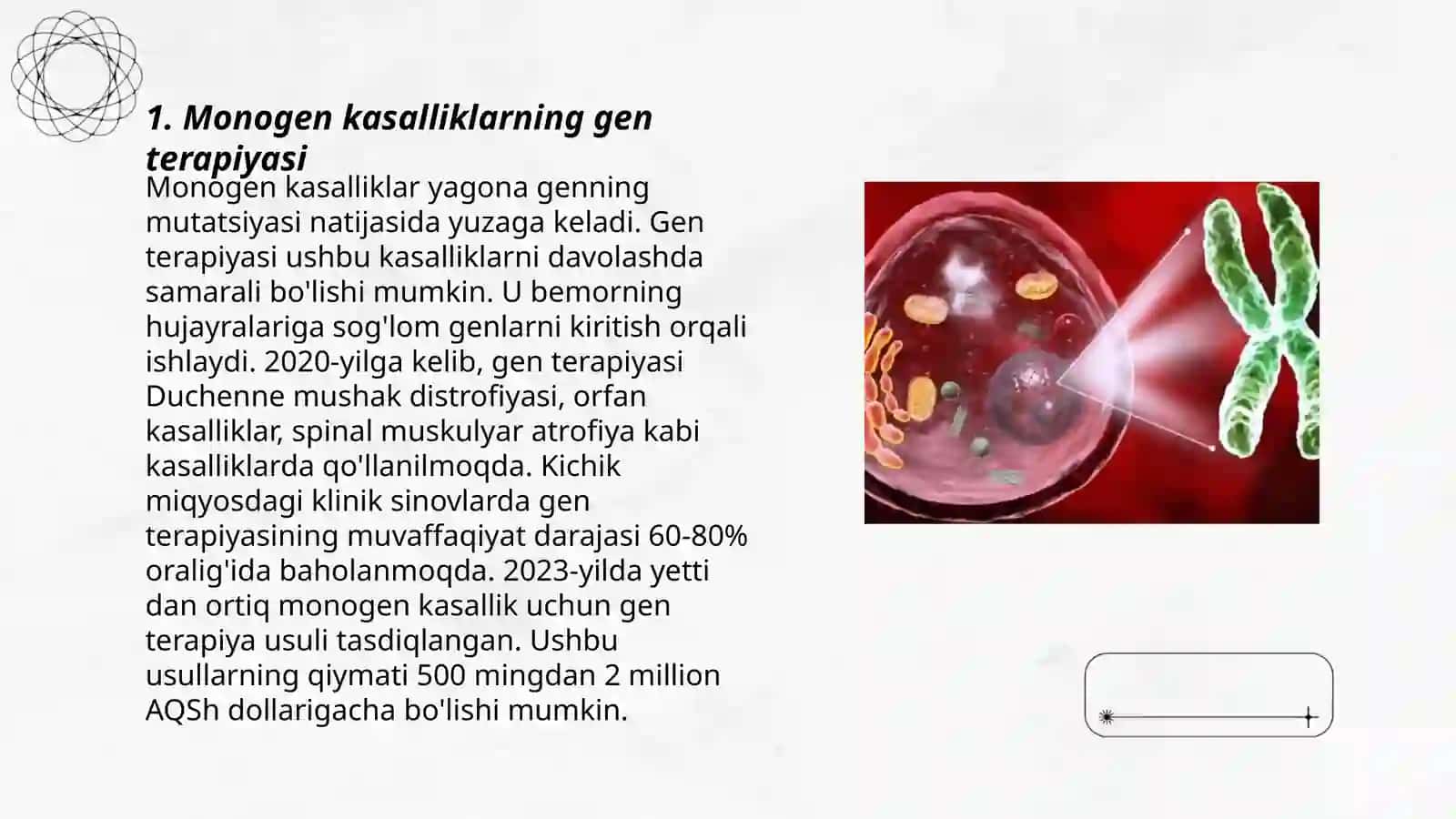 Monogen hám multifaktorial kasaliklarning gen va hujayra terapiyası 3