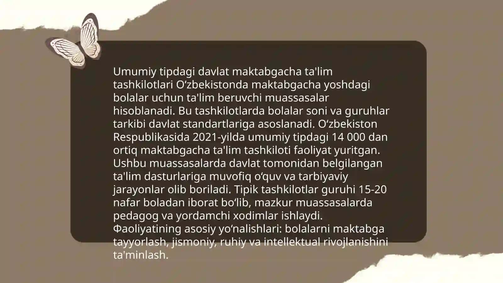 Umumiy tipdagi davlat va nodavlat maktabgacha ta'lim tashkilotlarini tashkil etish 3