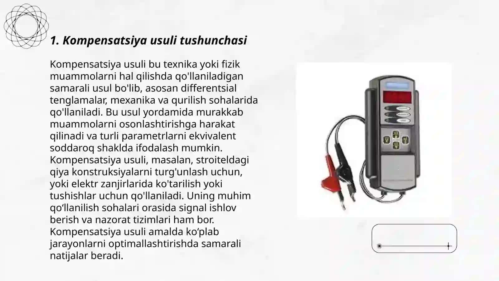 Elektr o'olchash asboblarini kompensation usulda o'olchash 3