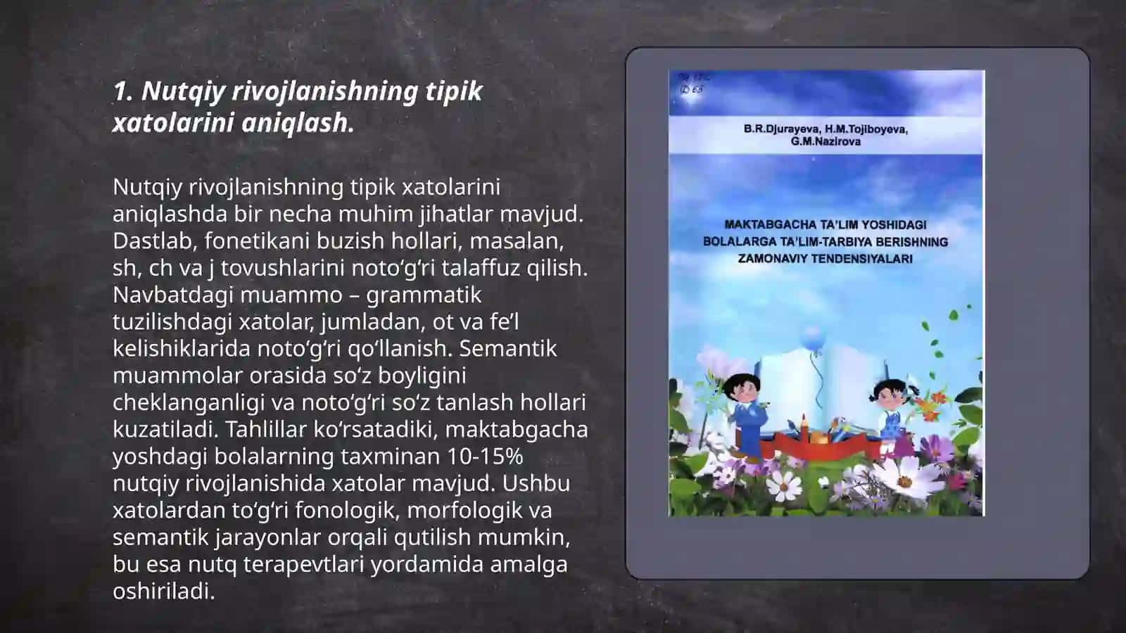 Maktabgacha tarbiya yoshidagi bolalar nutqida odatiy fonetik xatolar 3