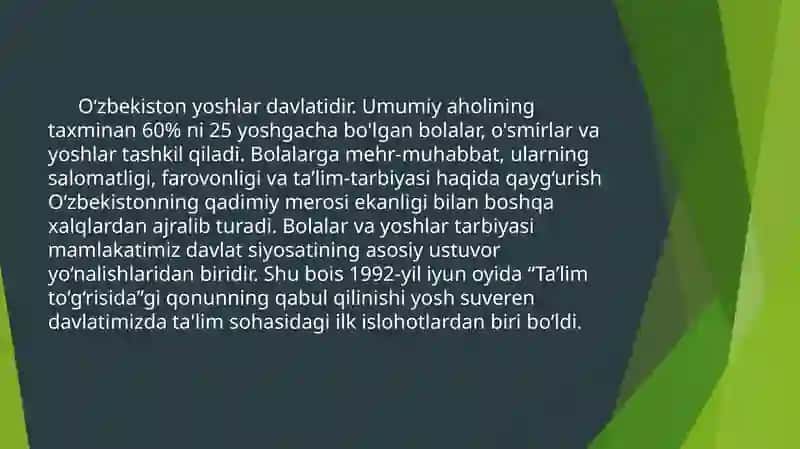 O'zbekiston mustaqillikka erishgandan keyingi davrdagi maktabgacha ta'lim 3