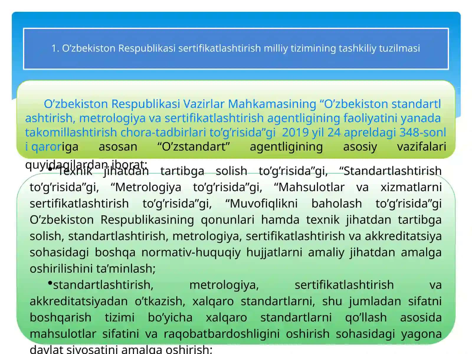 O’zbekistonda sertifikatlashtirishning tashkiliy tuzilmasi 3