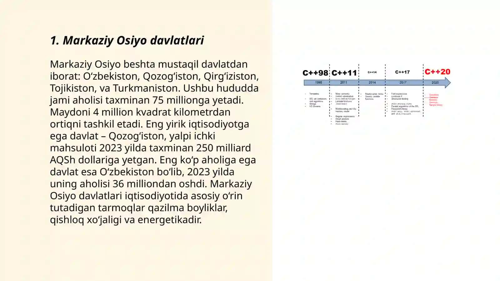 Markaziy Osiyo davlatlari boʻlinishi va Andijon.Namangan va Fargʻona iqtisodiy rayoni haqida glossary tuzish 3