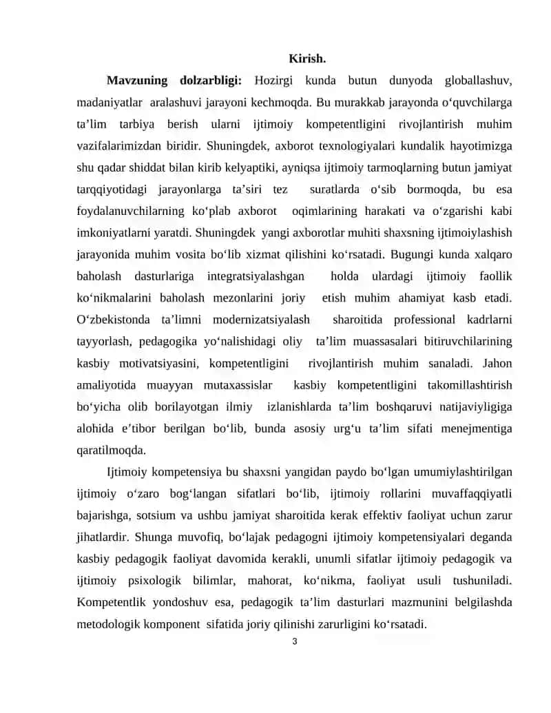 Yoshlarni ijtimoiy kompetentligini shakllantirish yoʻnalishlari 3