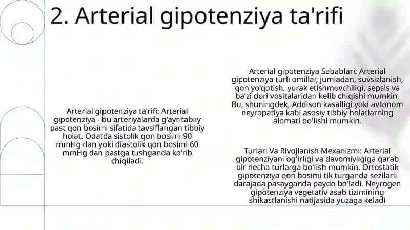 Arterial Gipotensiya Sabablari, Turlari Va Rivojlanish Mexanizmi 3