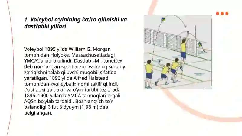 Voleybol oʻyinining tarixi va rivojlanishi 3
