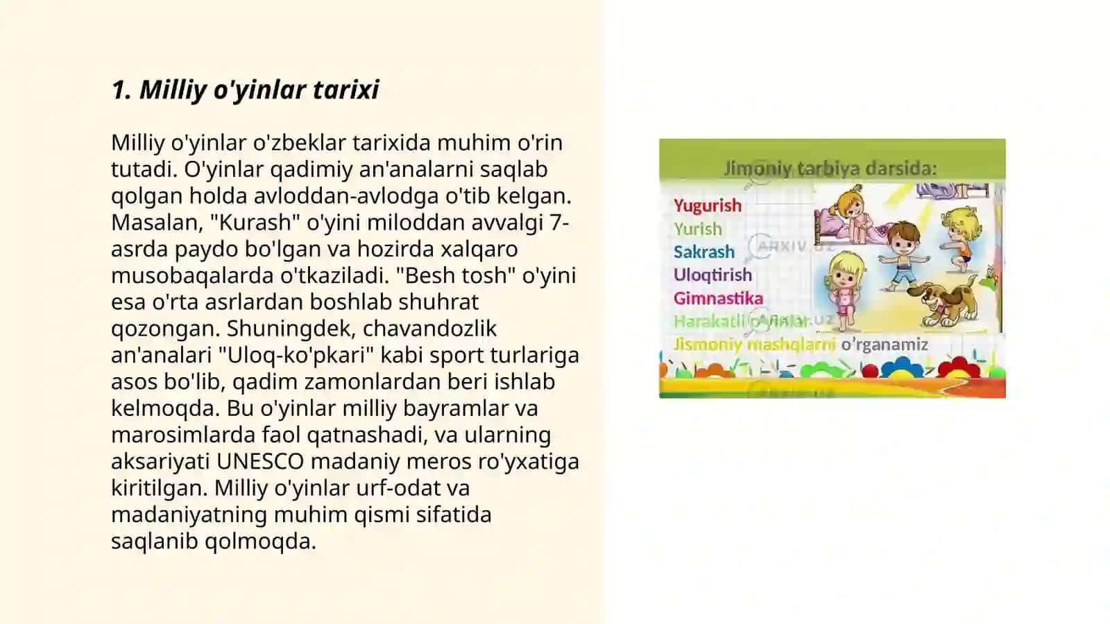 Milliy va Harakatli O'yinlar 3