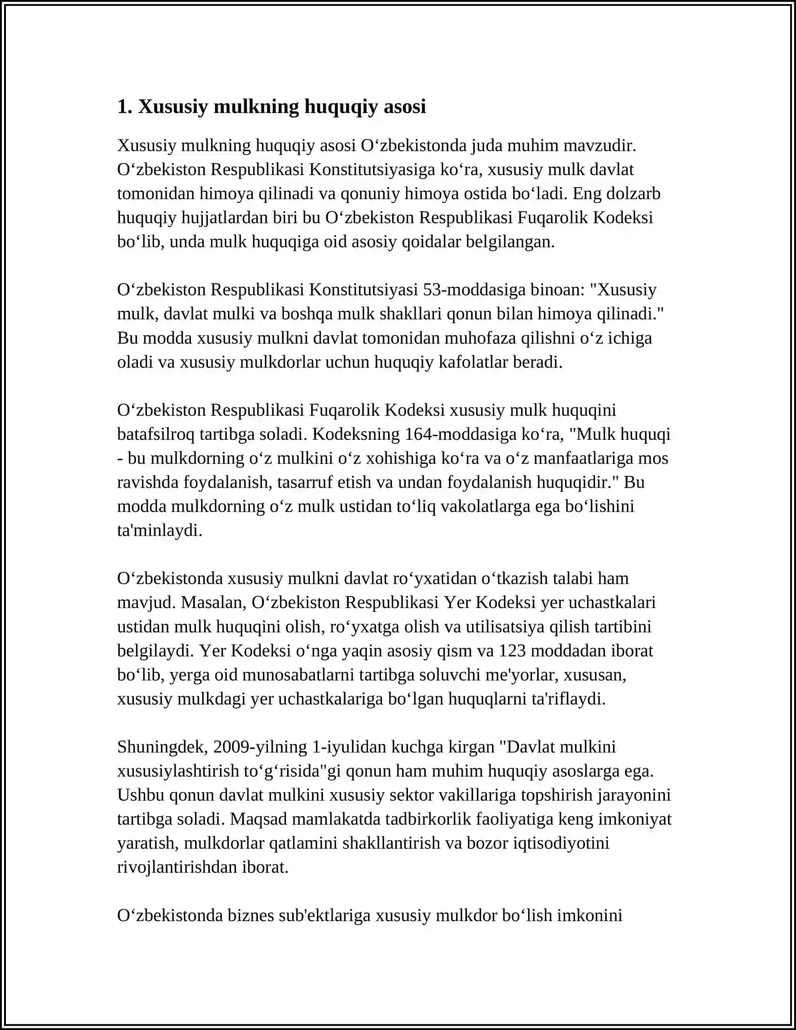 HUSUSIY MULKNING MOHIYATI VA UNI RIVOJLANTIRISH MOHIYATI 3