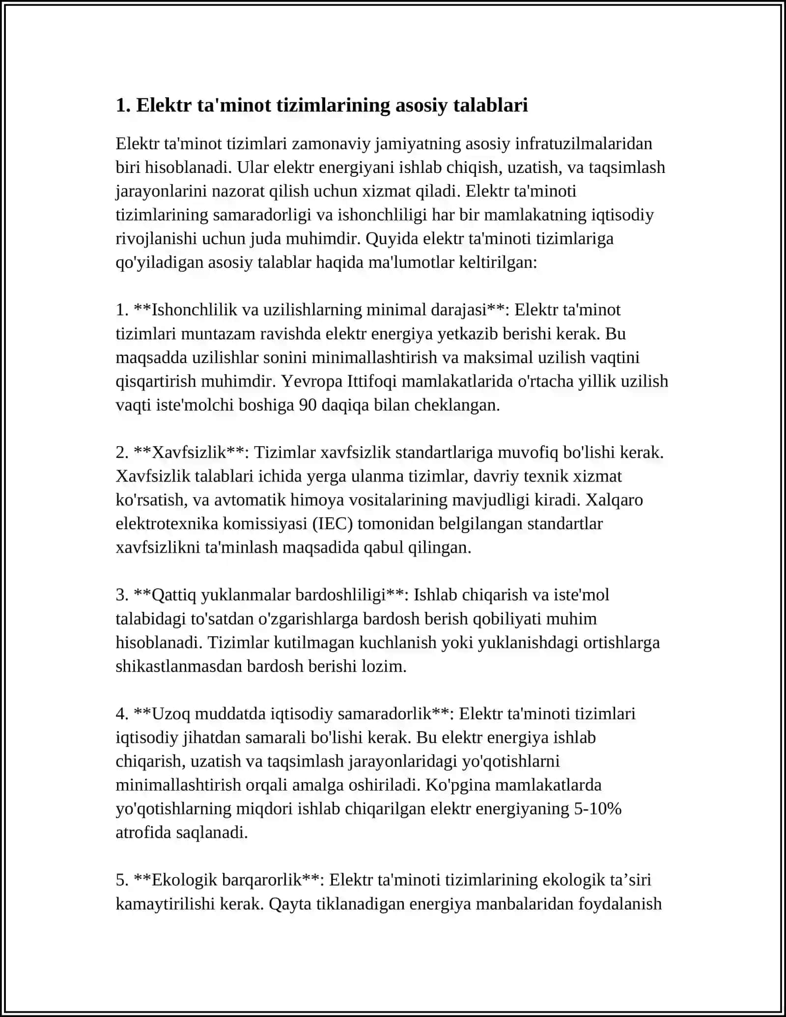 ZAMONAVIY ALOQA TIZIMLARIDA ELEKTOR TAMINOTIGA TALABLAR 3