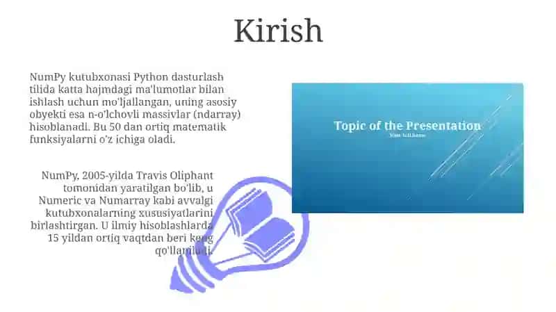 Pythondasturlashtilida Numpy kutubxonasibilanishlash 3