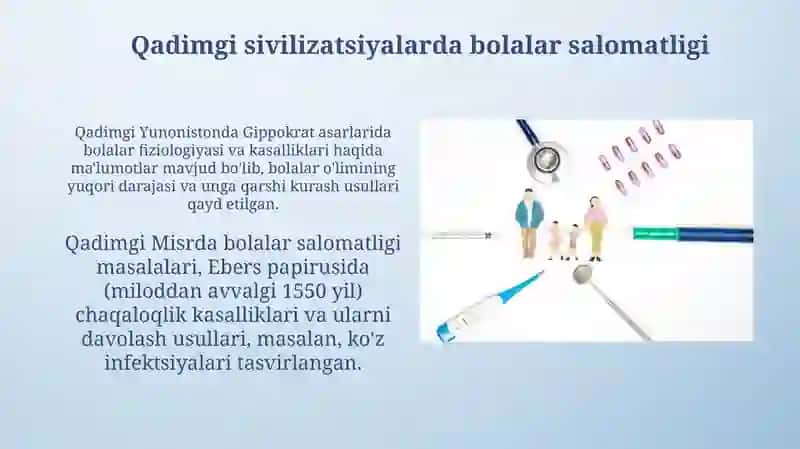 Pediatriya fanining rivojlanish tarixi va bosqichlari haqida 3