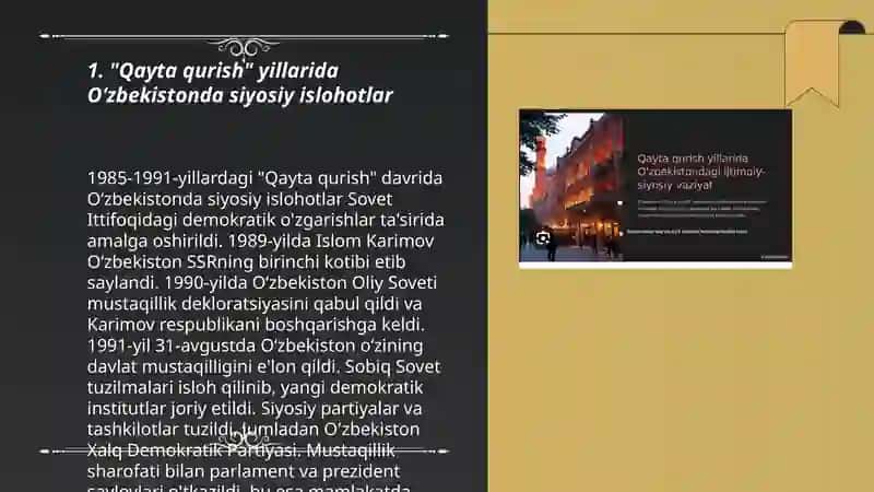 "Qayta qurish" yillarida Òzbekistondagi ijtimoiy-siyosiy ahvol 3