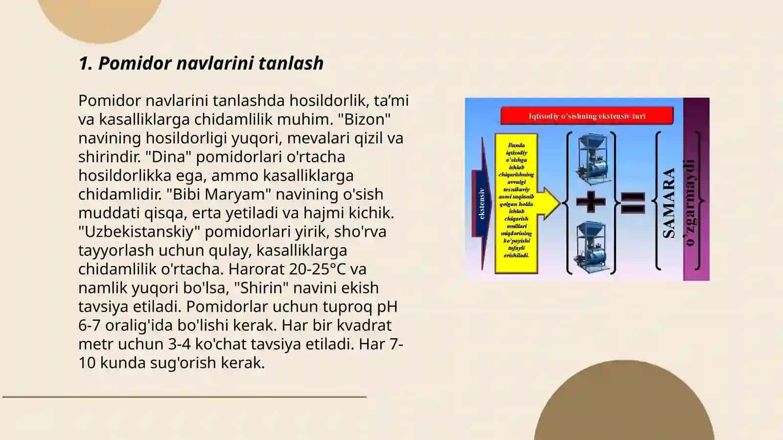 Tomat ishlab chiqarishning texnologik sxemalari taxlili 3