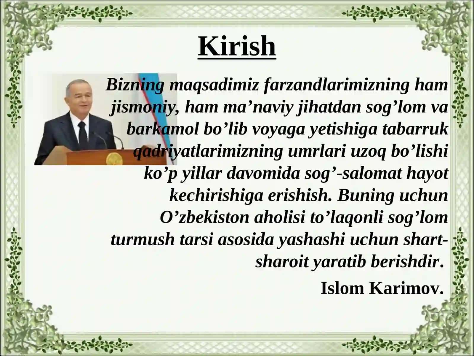 Sog'lom turmush tarzi BMI 3