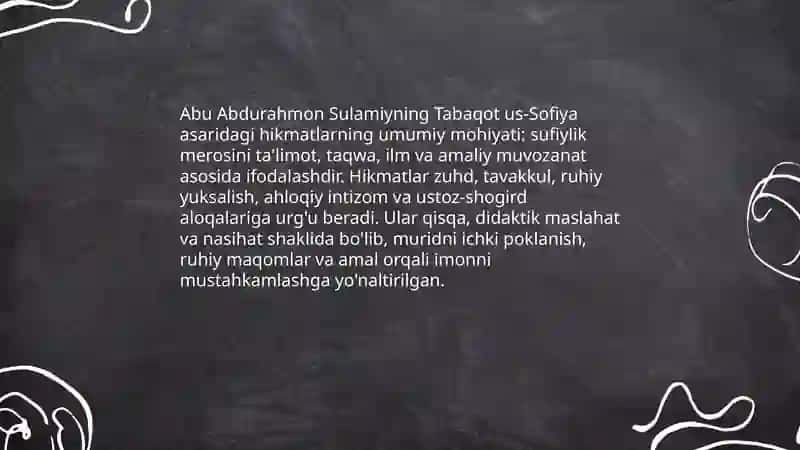 Tabaqot us-Sofiya - Abu Abdurahmon Sulamiy 3