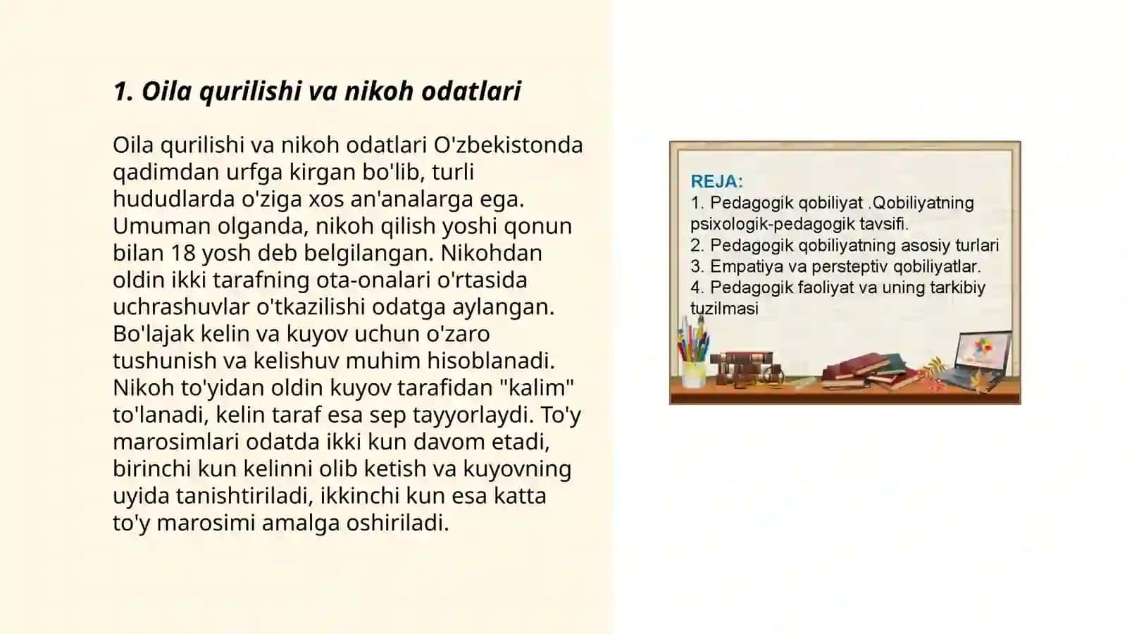 Oila qurilishi va nikoh odatlari 3