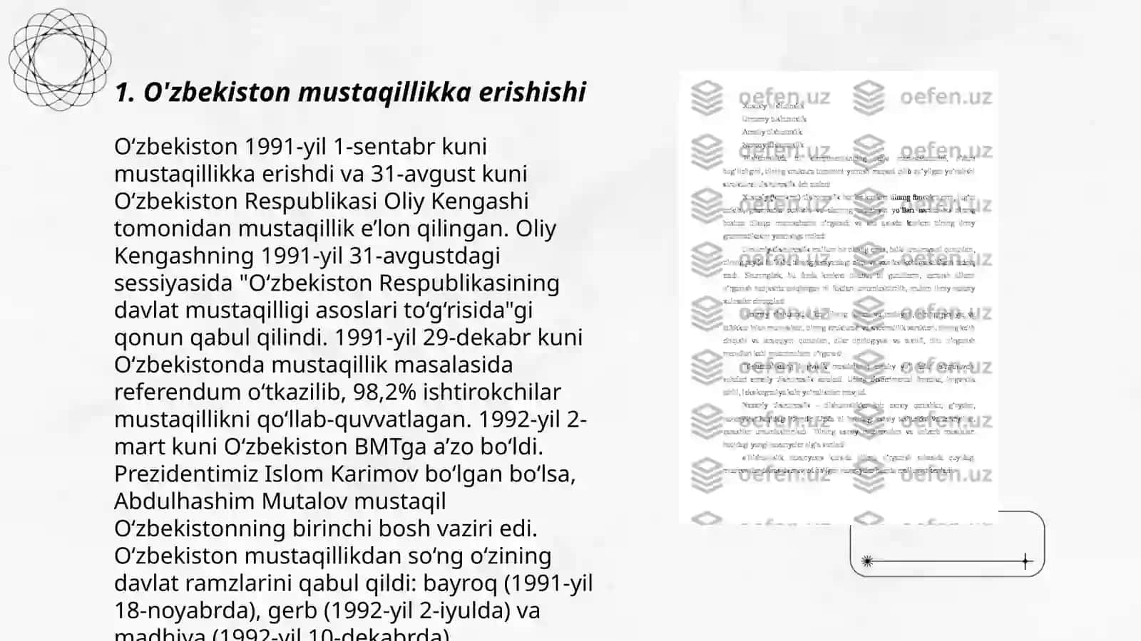 O’zbekiston eng yangi tarixi o’quv fanining predmeti, maqsad va vazifalari 3