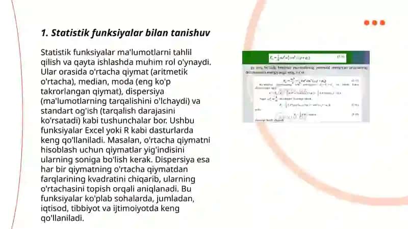 Statistik funksiyalar bilan tanishuv 3