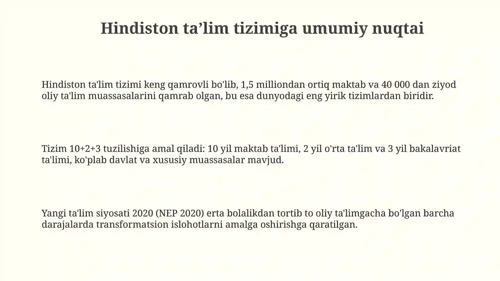 Hindiston ta‘lim tizimi va qiyosiy tahlili 3