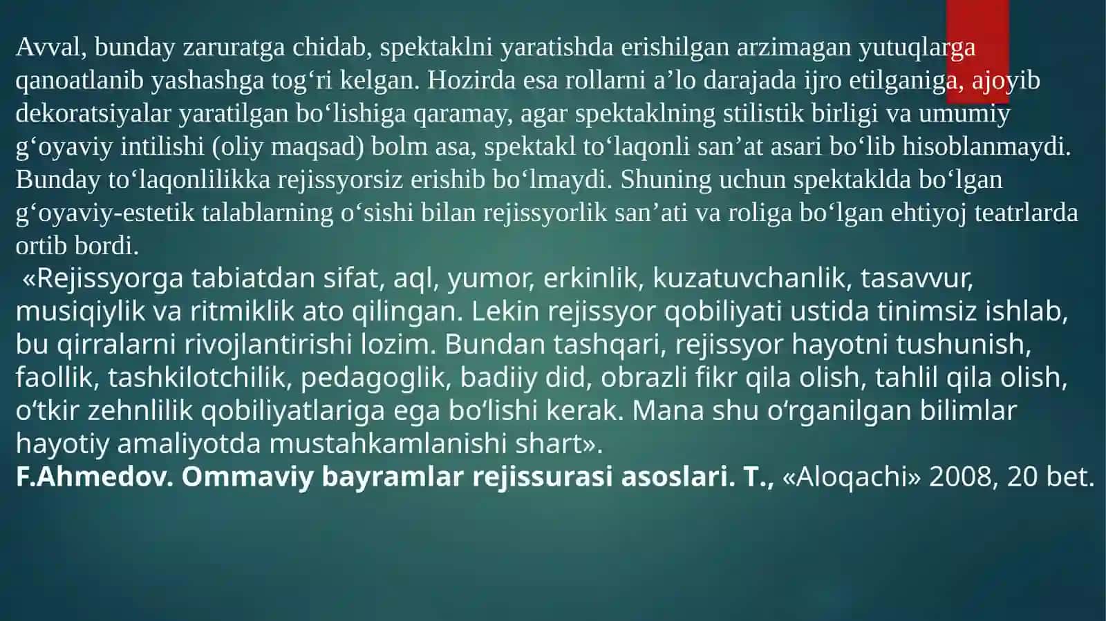Ommaviy bayramlar, sport tadbirlari hamda sport musobaqalarini tashkil etishda rejissyorlik xislatlari 3