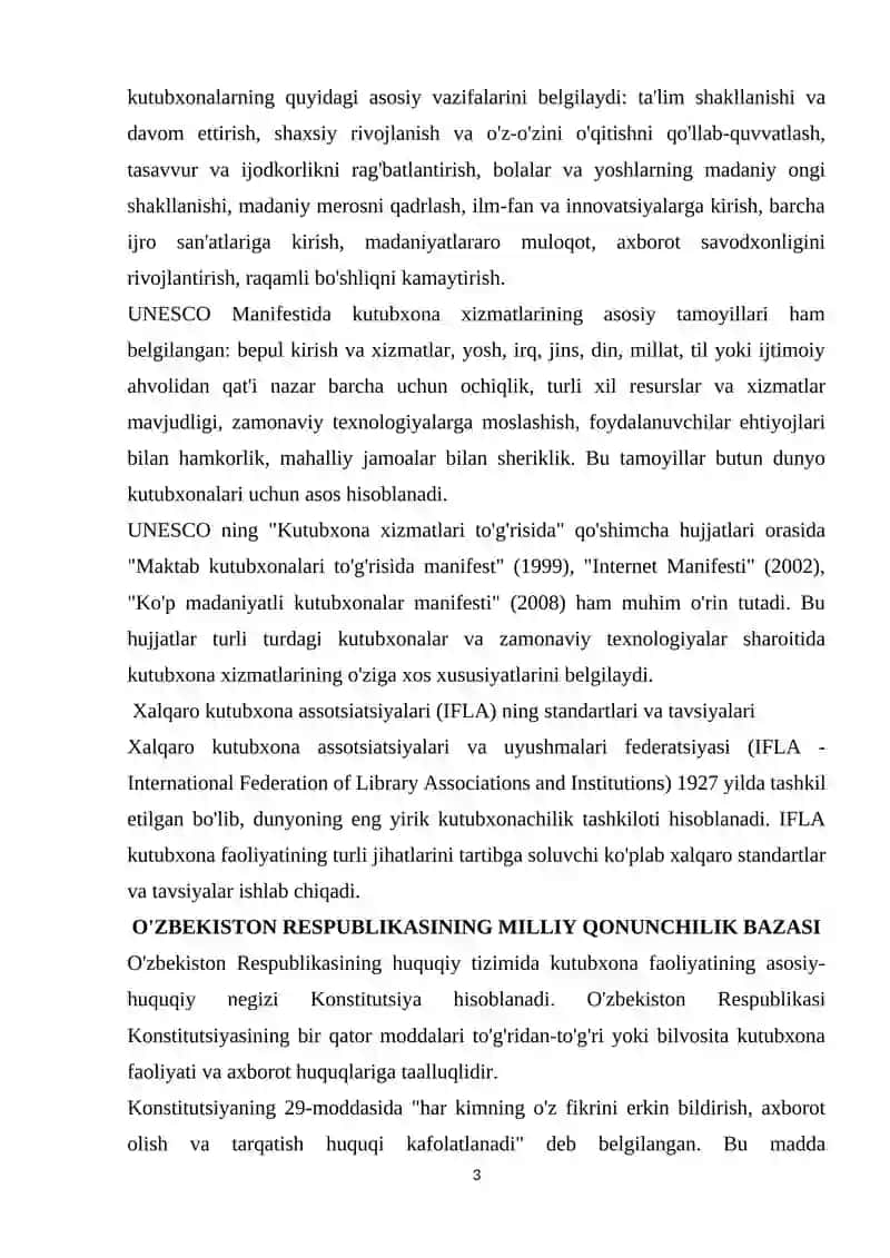 KUTUBXONA AXBOROT FAOLIYATINING MEYORIY-HUQUQIY ASOSLARI 3