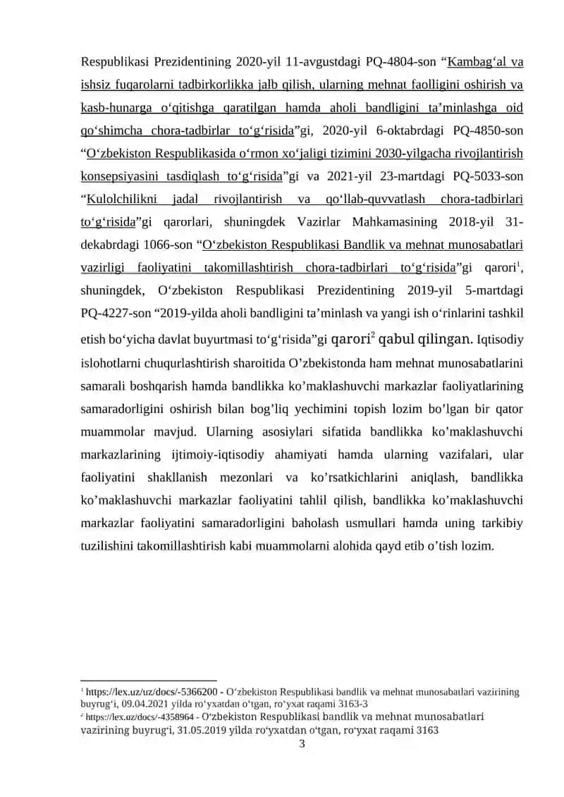 Bandlikka ko`maklashuvchi markazi malakaviy amaliyot hisoboti 3