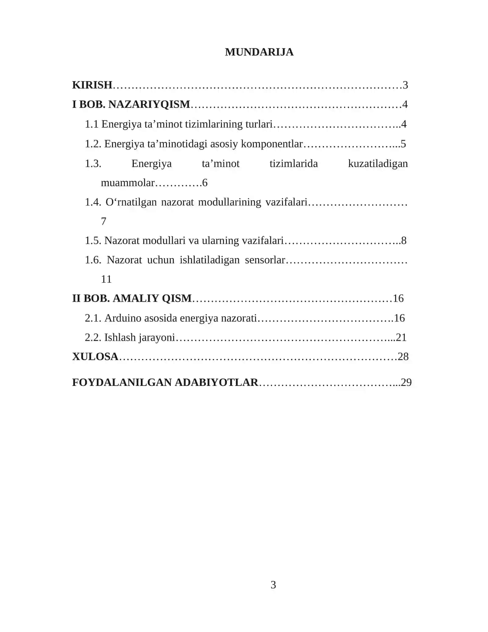 Energiya ta’minot tizimlari va o‘rnatilgan nazorat modullari 3