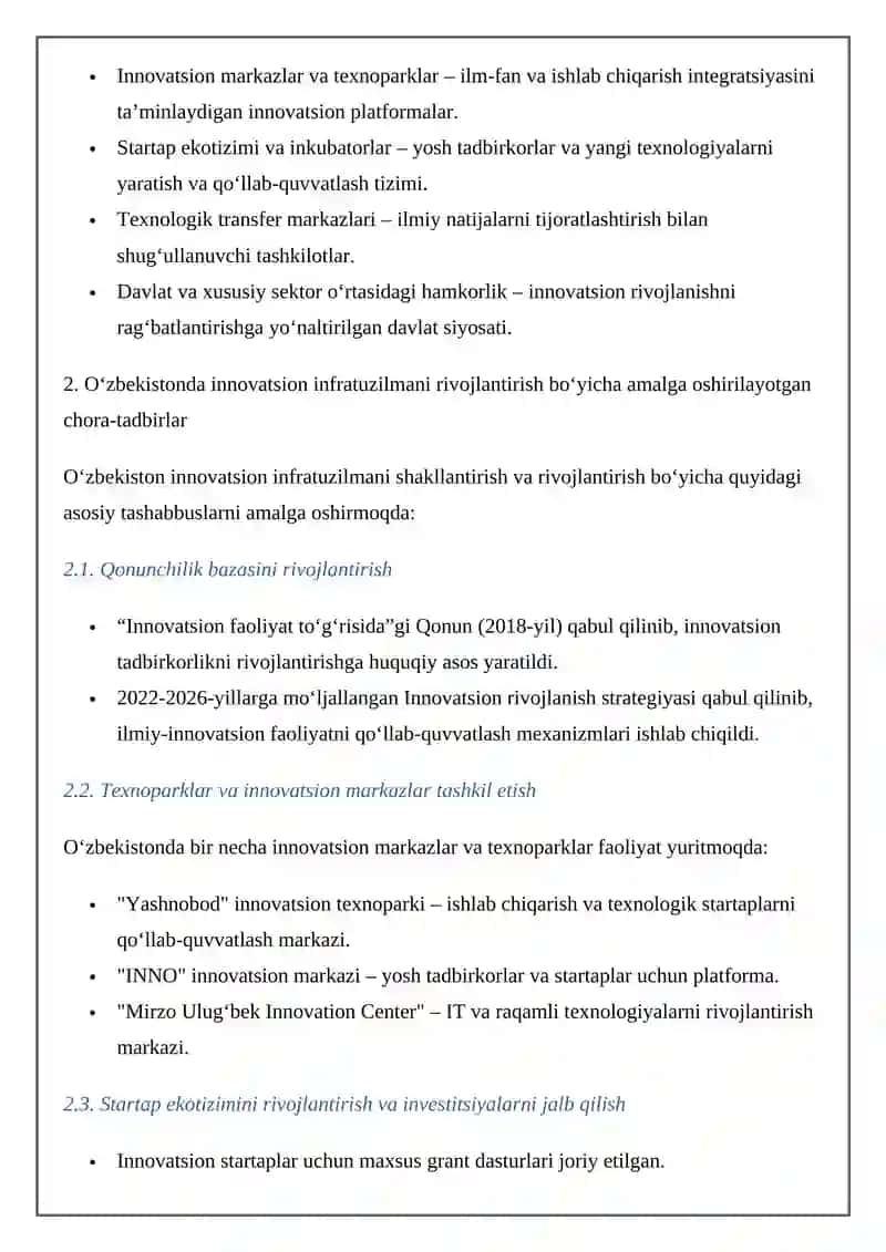 Innovatsion infratuzilma 3