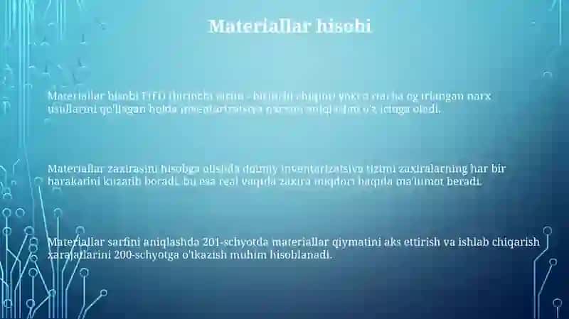 Ishlab chiqarish jarayonining hisobi 3