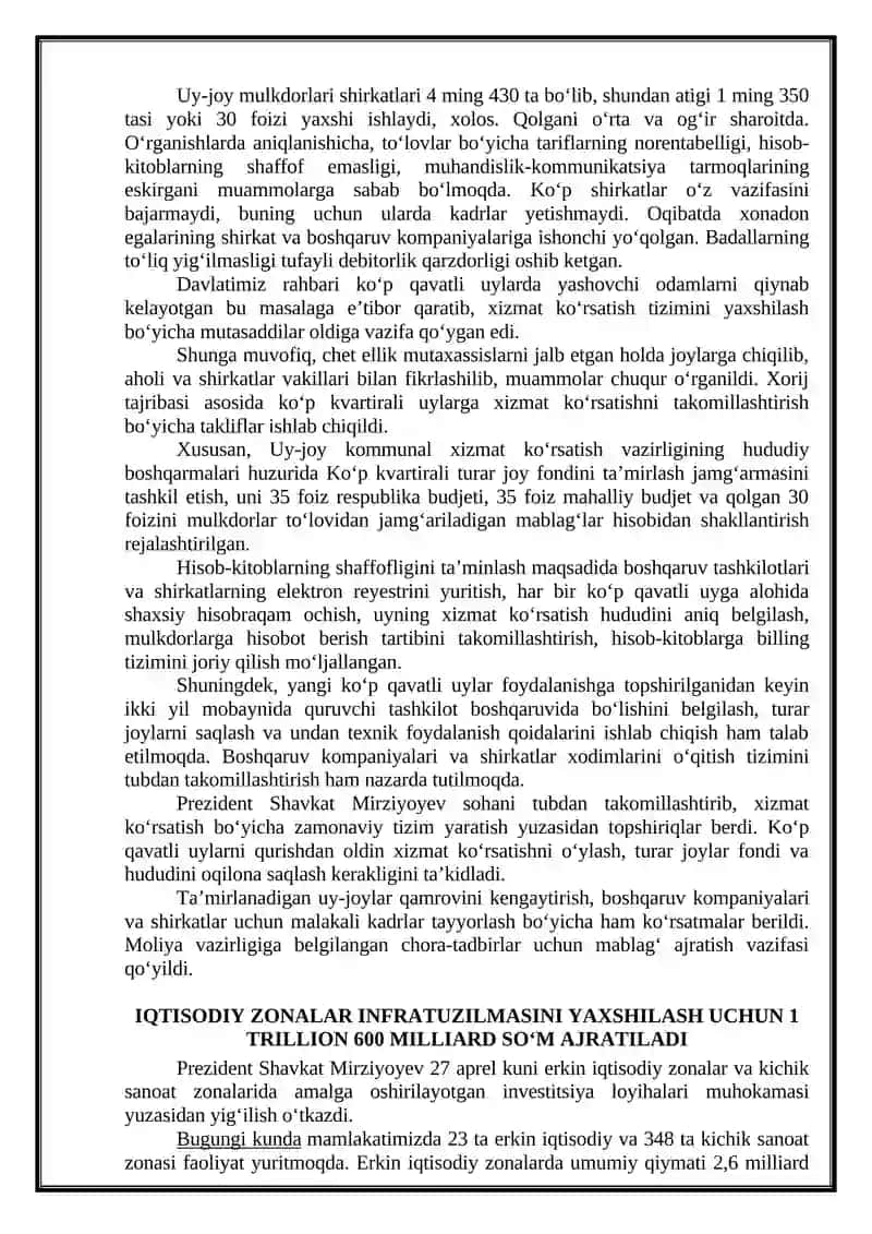 O‘ZBEKISTON RESPUBLIKASIDAGI IQTISODIY, IJTIMOIY-SIYOSIY VOQEALARGA DOIR MA’LUMOTLAR 3