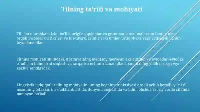 Til-insoniyatning muhim aloqa-aralashuv vositasi 3