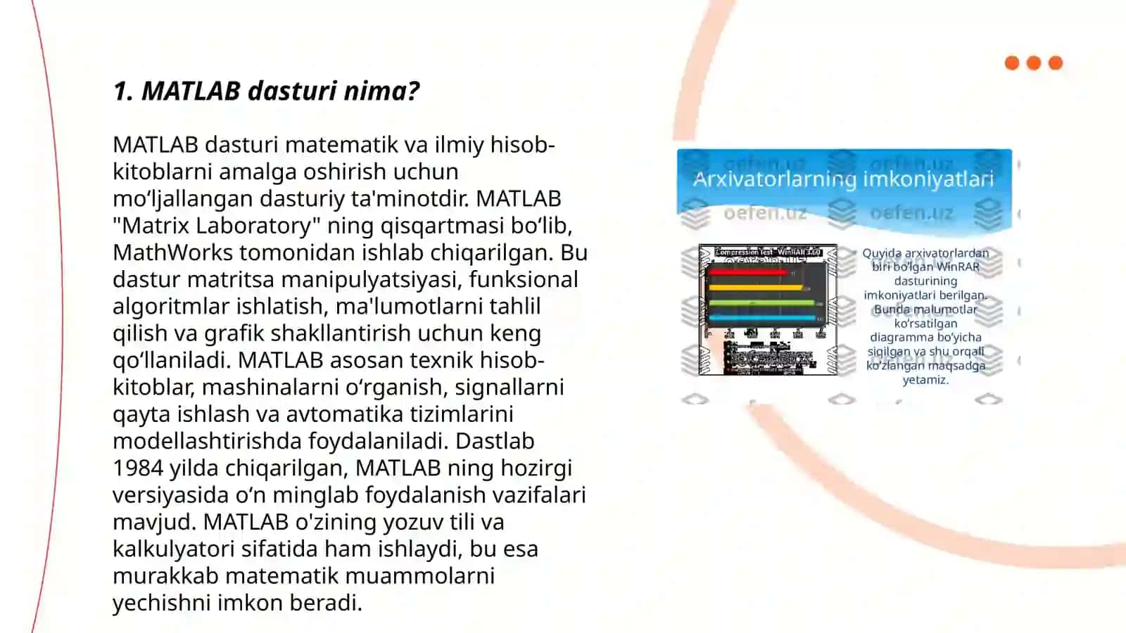MATLAB dasturi haqida asosiy tushuncha 3