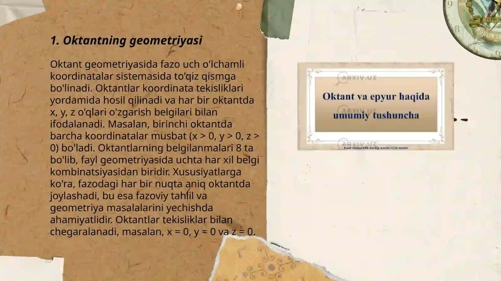 Oktant va epyur haqida tushuncha 3