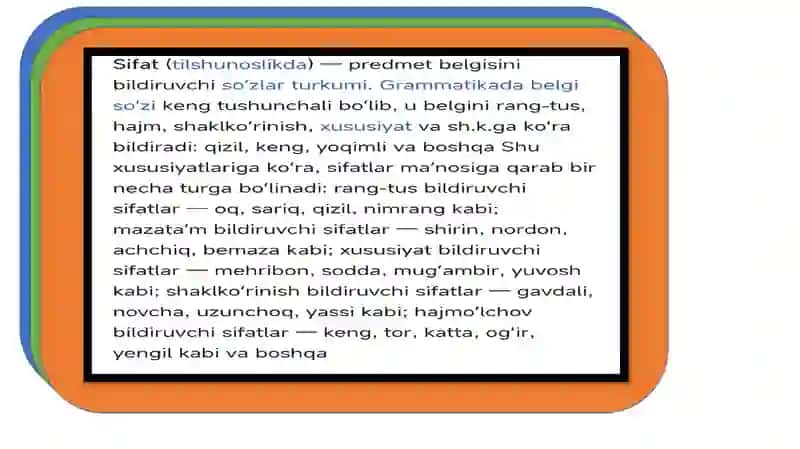SIFAT SoʻZ TURKUMI 3