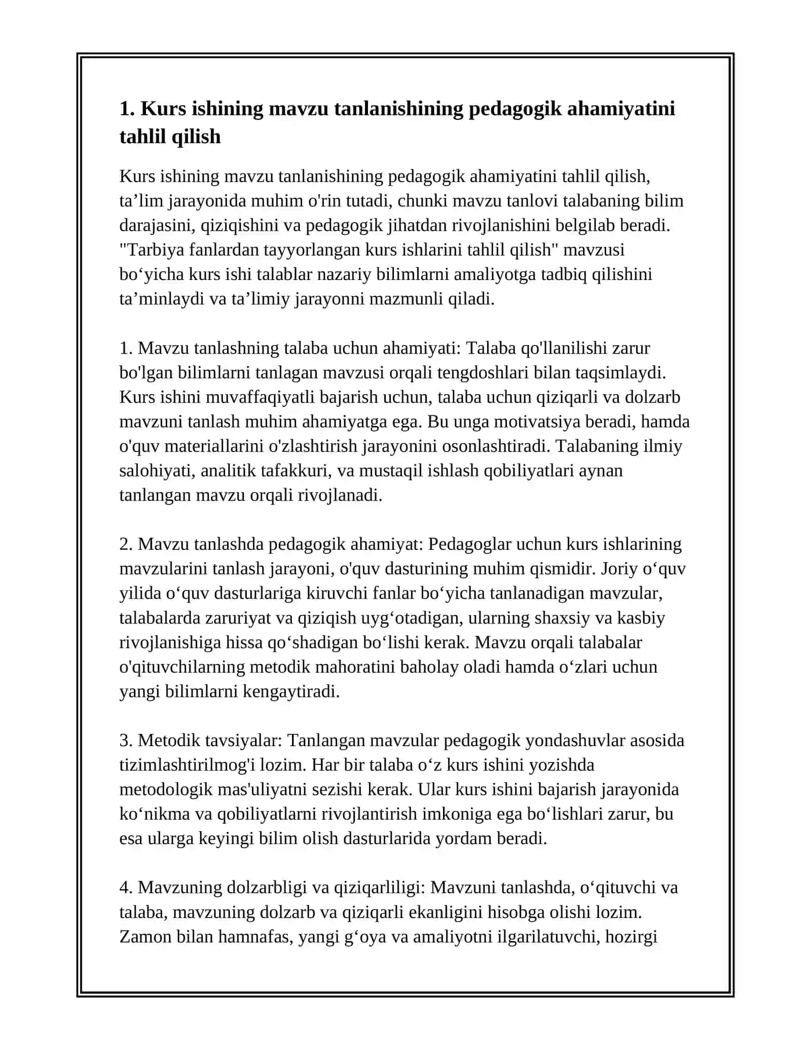 TARBIYA FANLARDAN TAYYORLANGAN KURS ISHLARINI TAHLIL QILISH 3