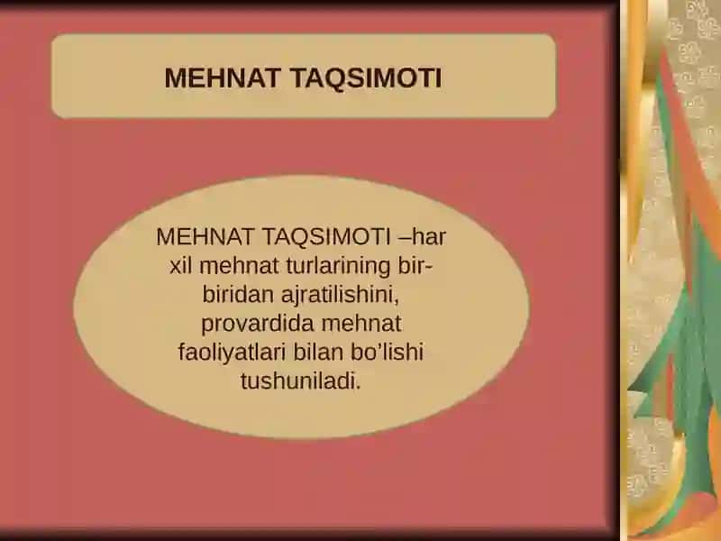 Mehnat Taqsimoti 3