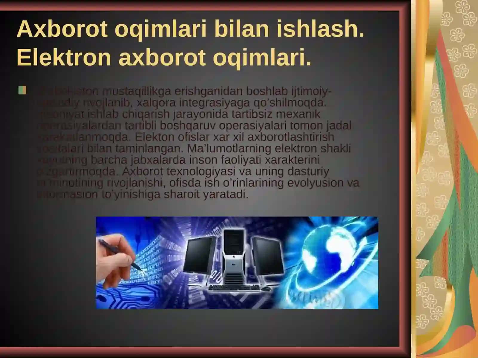 Axborot oqimlari bilan ishlash texnologiyasi 3