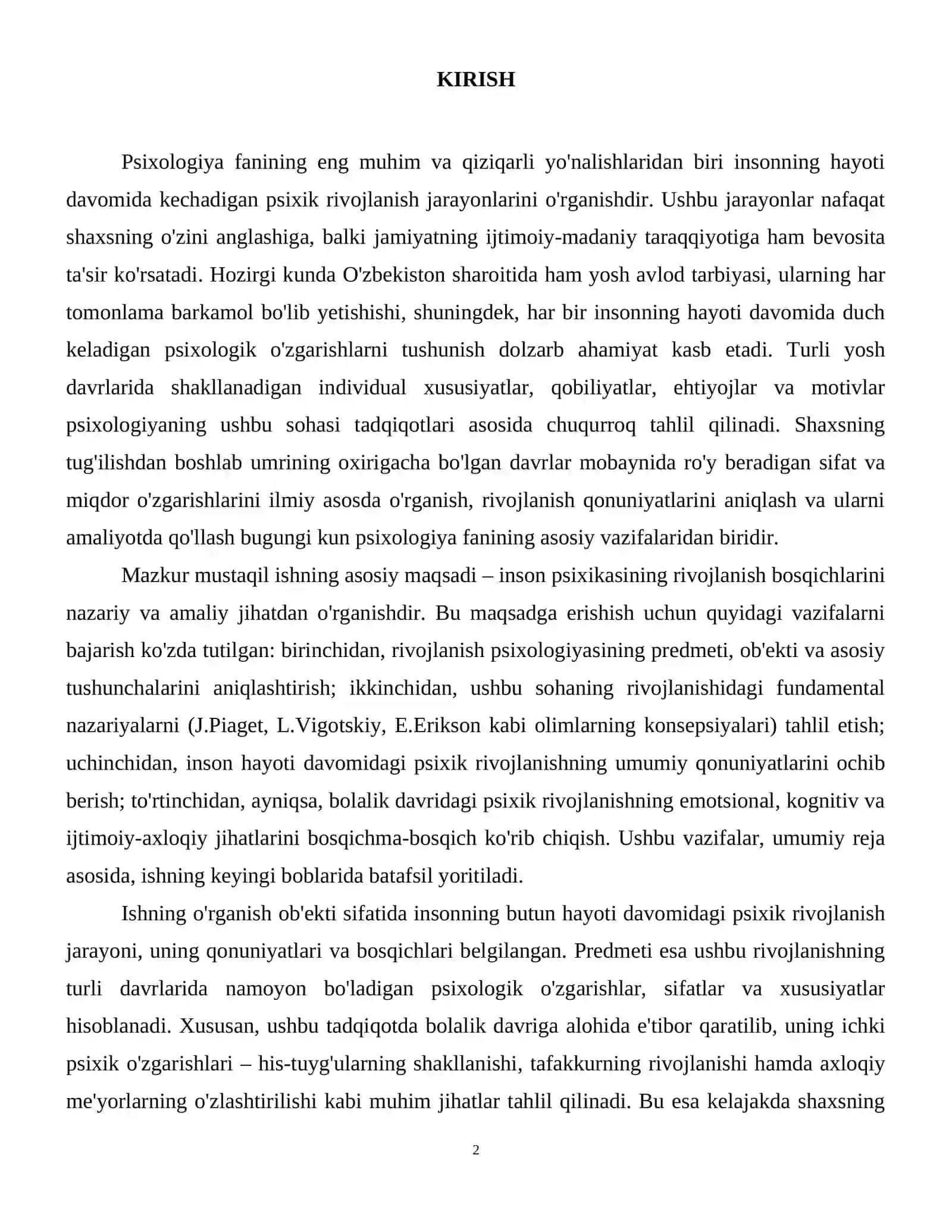 Psixologiya rivojlanish bosqichlari 3
