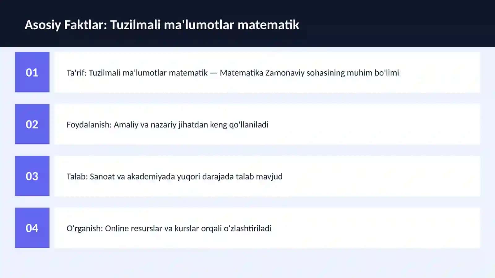 Tuzilmali ma'lumotlar matematik 3