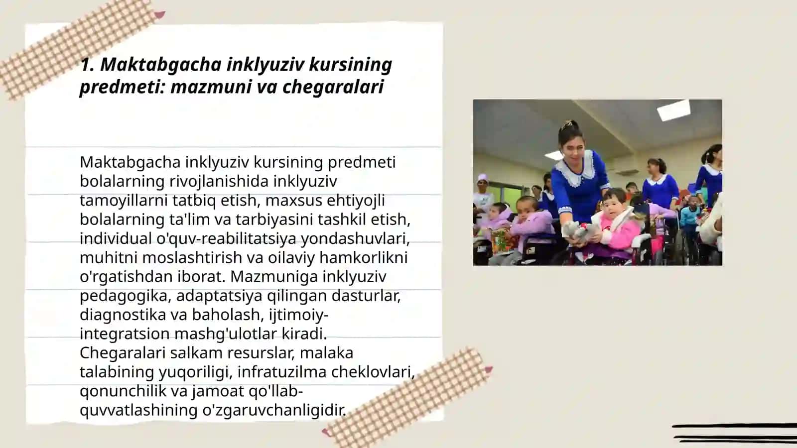 Maktabgacha inklyuziv kursining predmeti 3