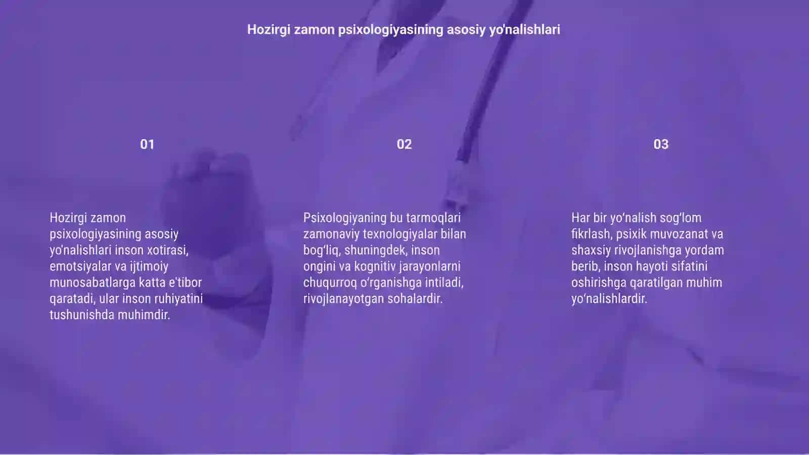 Hozirgi zamon psixologiyasining tarmoqlari 3