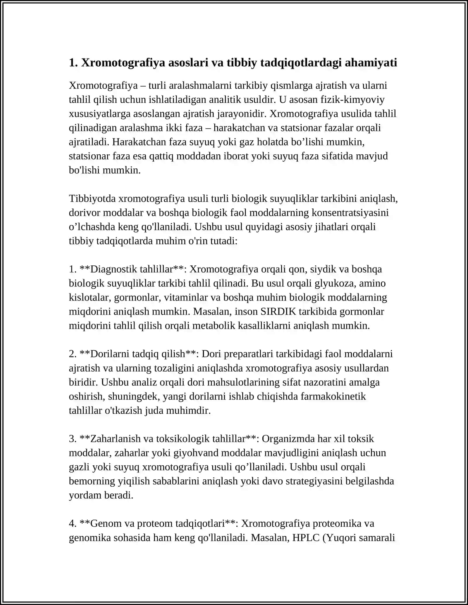 XROMOTOGRAFIYANING TIBBIY IZLANISHLARDAGI AHAMIYATI 3
