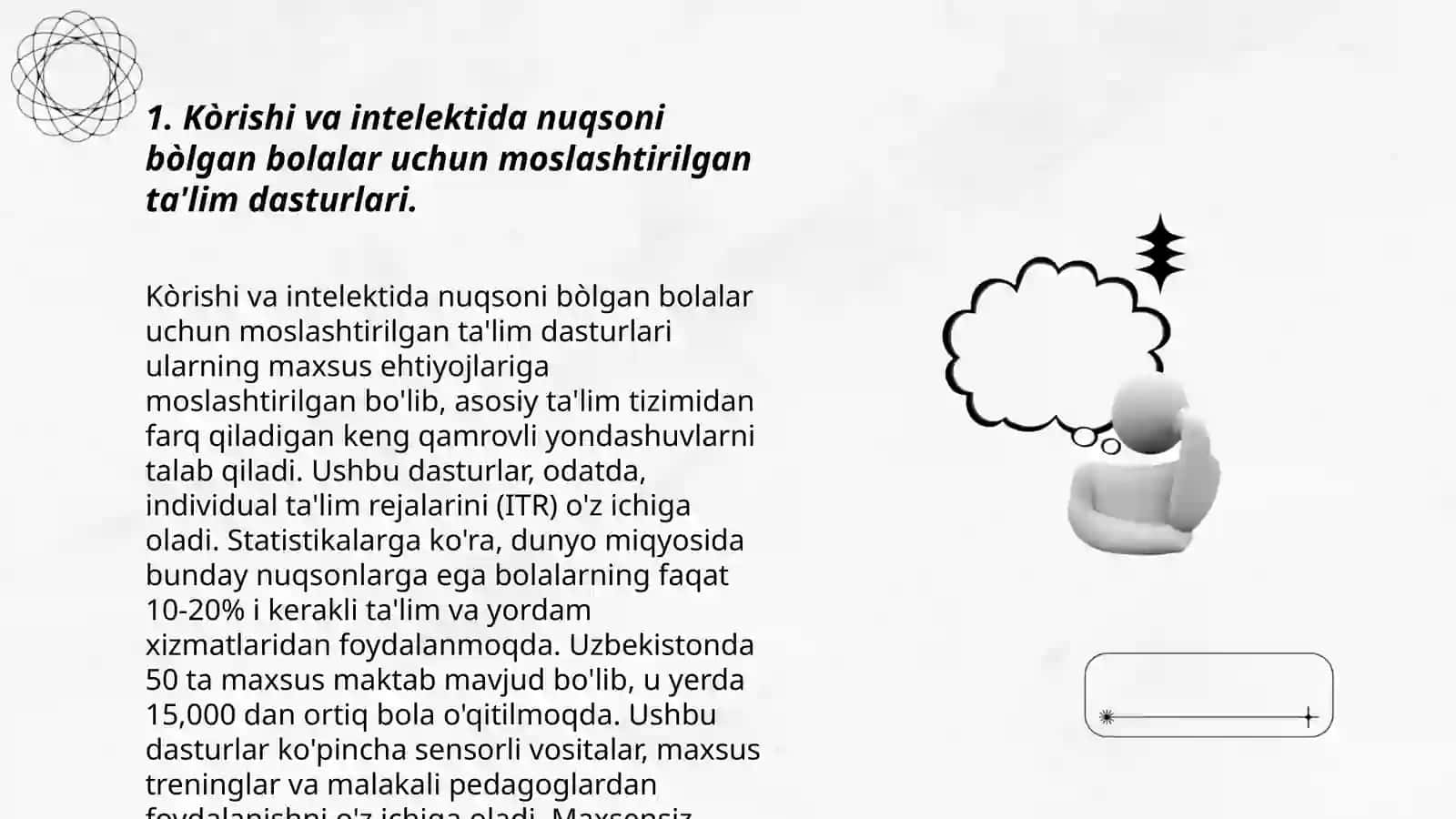 Kòrishi va intelektida nuqsoni bòlgan bolalar 3
