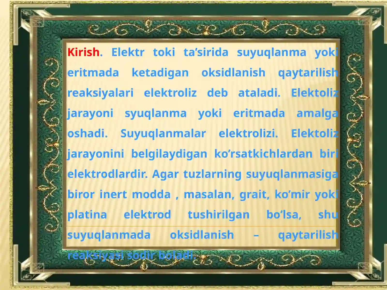 ELEKTROLIZ JARAYONLARI 3