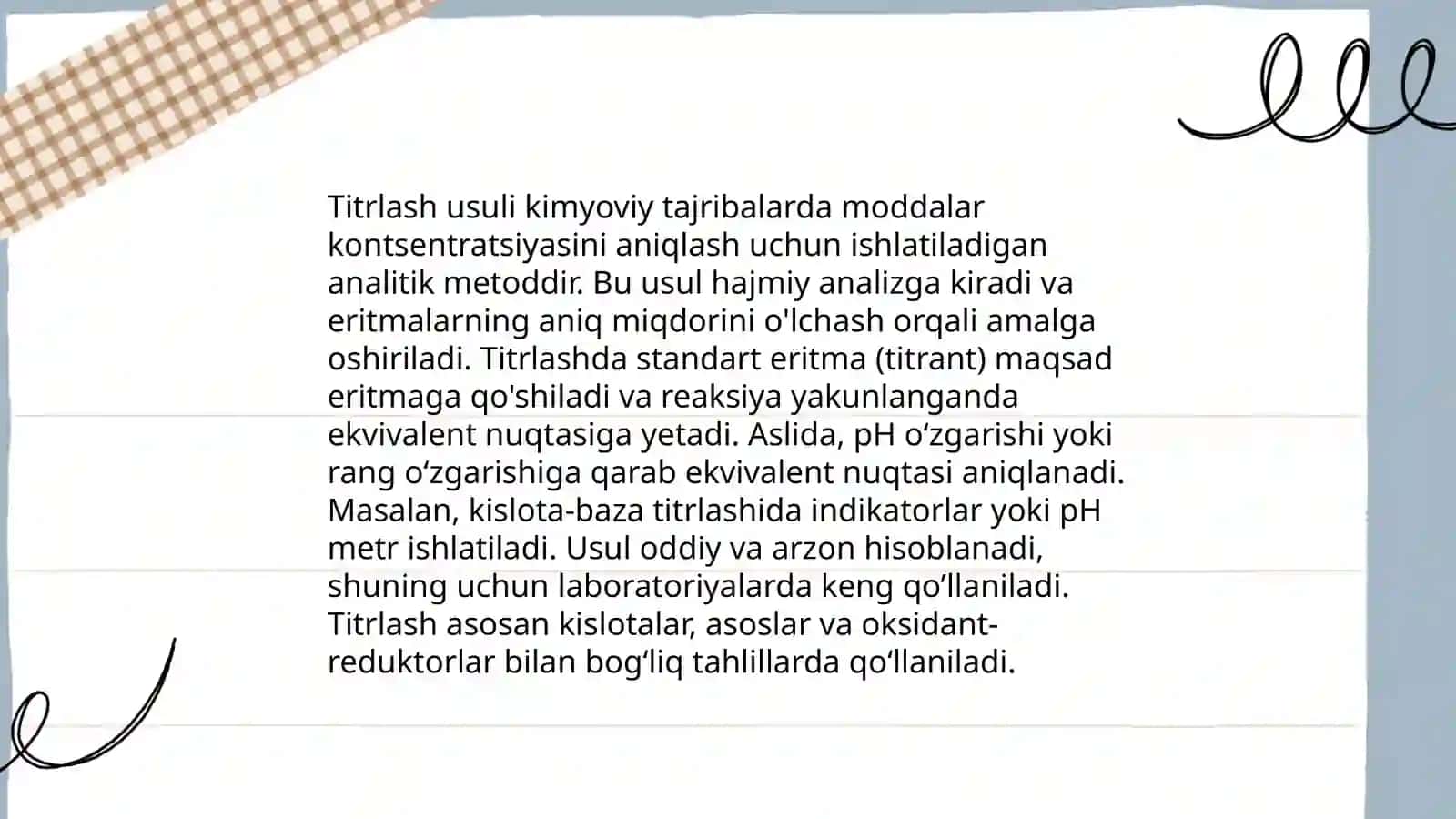 Titrlash usuli hamda uning farmatsiyadagi ahamiyati 3
