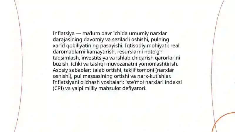 Inflatsiyaning mohiyati va hisoblanish usullari 3
