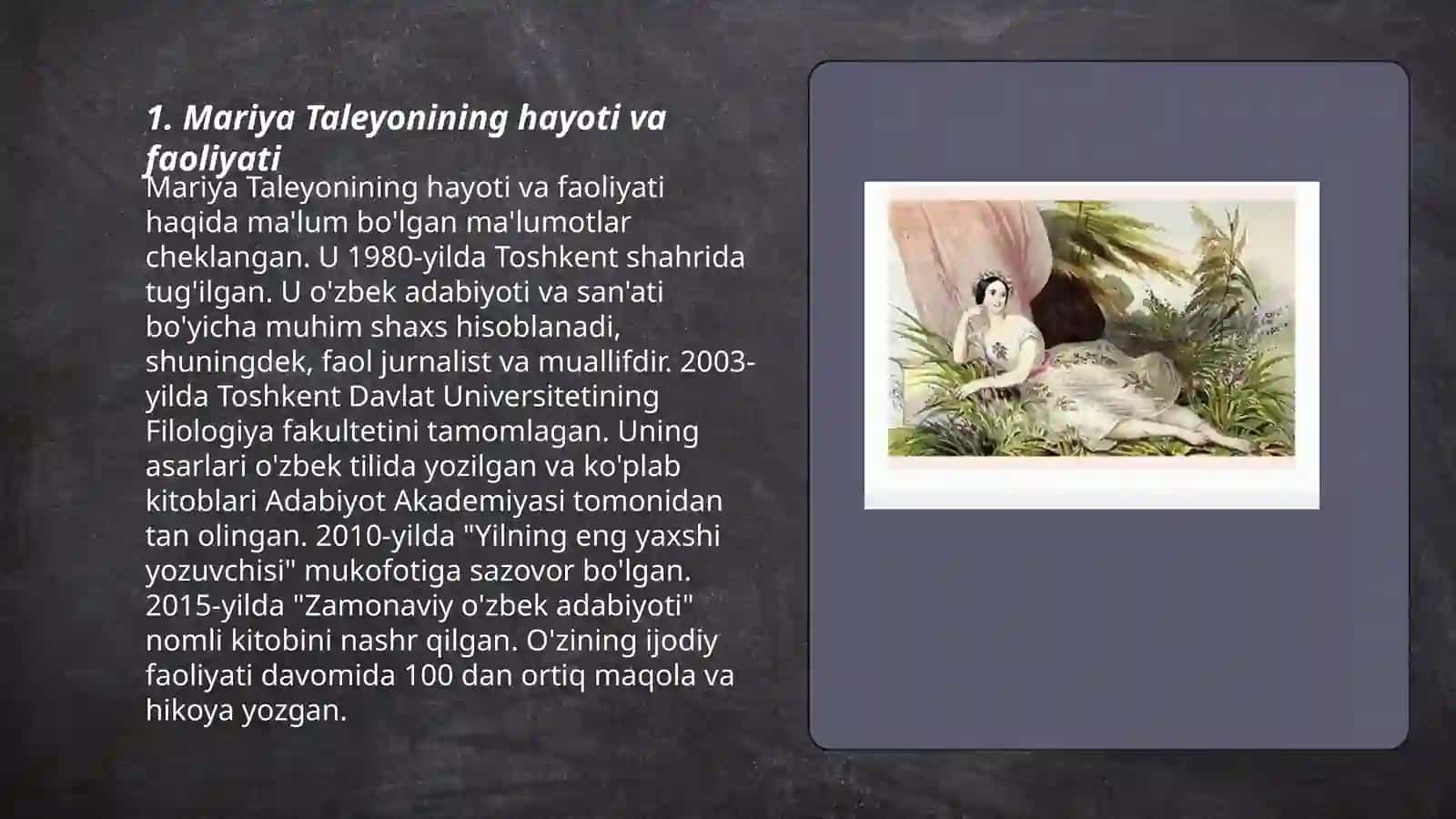 Mariya Taleyonining hayoti va faoliyati 3